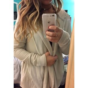Abercrombie & Fitch cream peplum hoodie