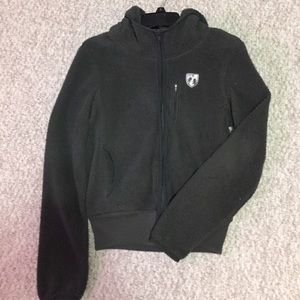 American eagle hunter green fleece zip hoodie