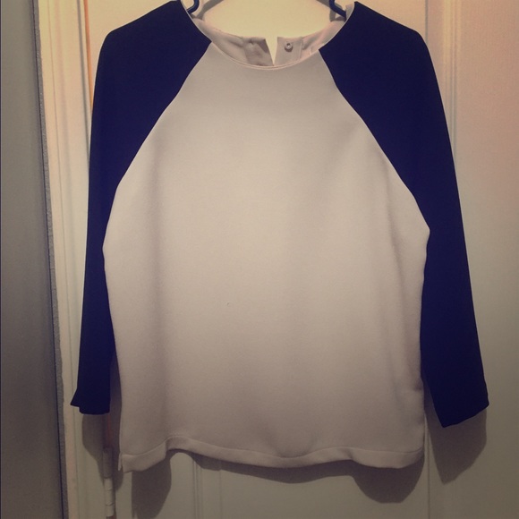 J Crew black and white top- worn once.