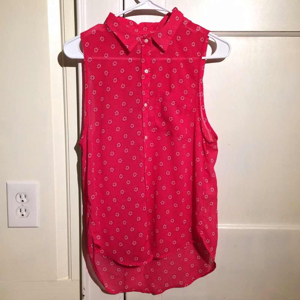 Abercrombie Pink Button-Up Tank