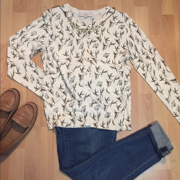 Loft crew neck cardigan