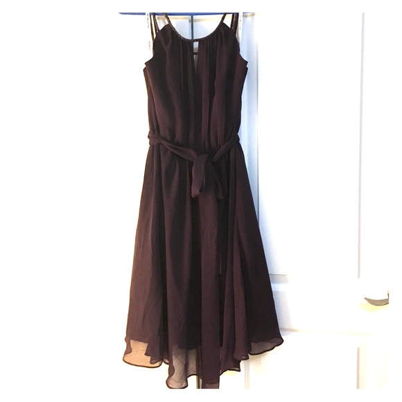 Plum bridesmaid dress with beaded straps