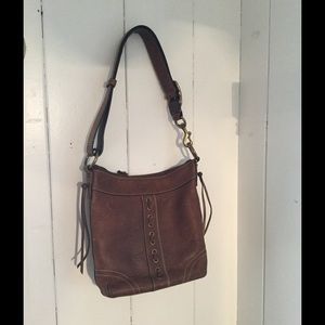 COACH  #10399  BROWN PEBBLE Leather Shoulder Bag