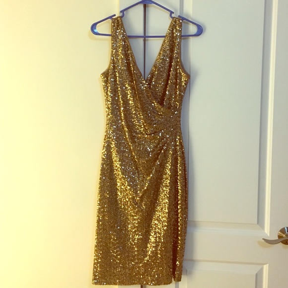 Super sexy gold sequin cocktail dress