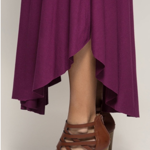 Last One (Medium)! Deep V-Neck Plum Maxi Dress - Picture 3 of 3