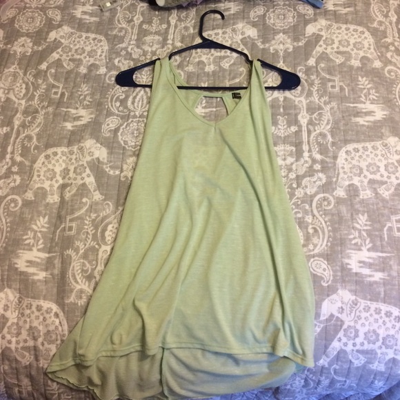 mint green tank with keyhole back
