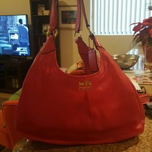 Beautiful hot pink soft leather Coach bag