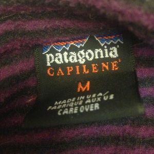 purple and black patagonia pullover!