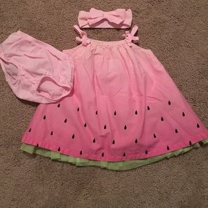 Baby girl watermelon dress set