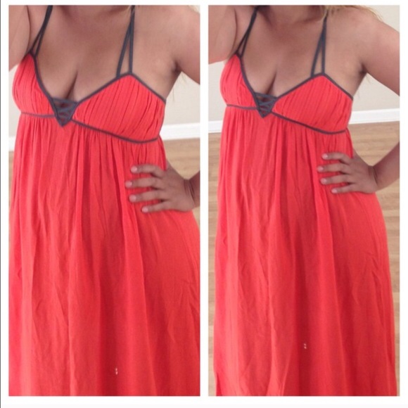 Long Coral Maxi Dress
