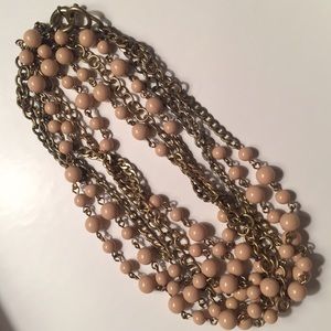 J.Crew Gold and Nude Bead Necklace