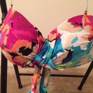 La Blanca Floral Bandeau Bikini Top