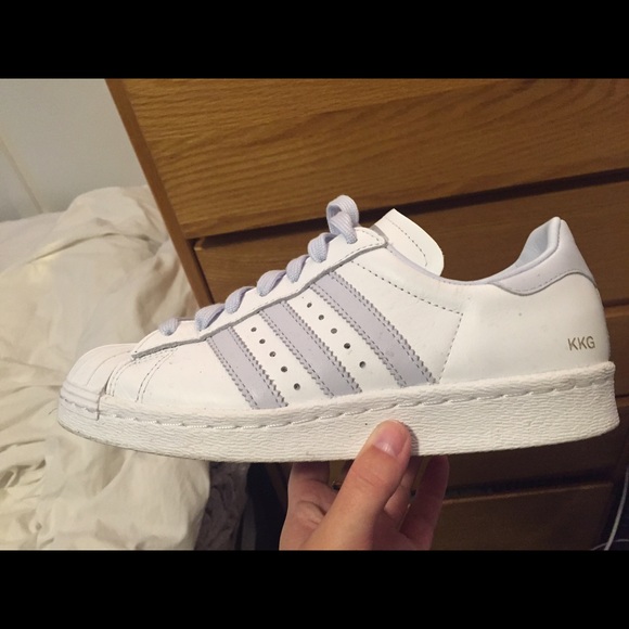 Light Blue and White Superstar Adidas