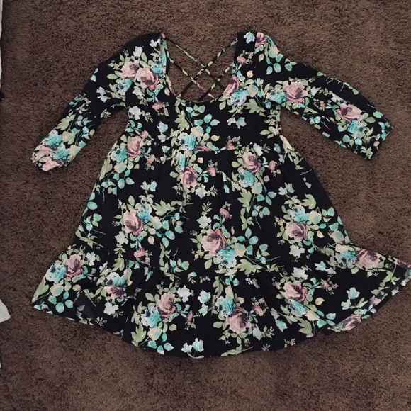 Flower peasant dress. LA HEARTS. - Picture 1 of 1