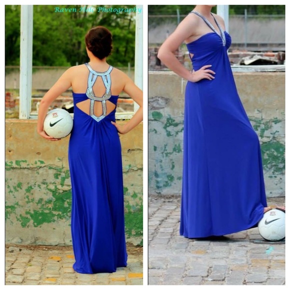 Purple and Silver prom dress, size 9 worn ONCE!