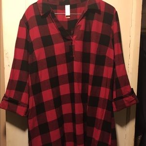 Red plaid dress