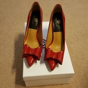 Cecilia NY Sweet Patent Leather Bow Pumps
