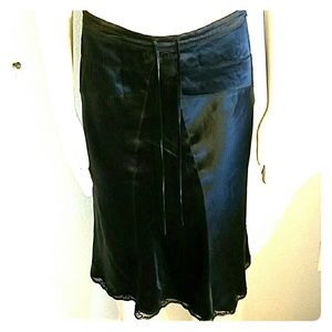 Express black silk skirt
