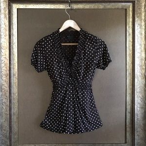 Dark brown white polka dots Stretchy form fitting