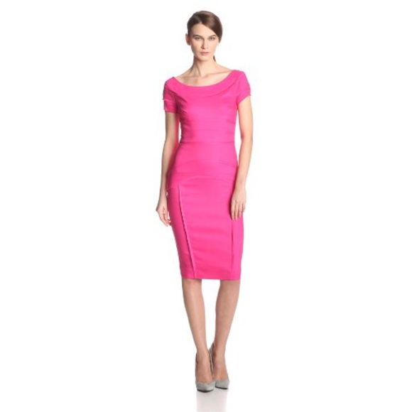 Nicole Miller Stretch Linen Boatneck Dress NWT