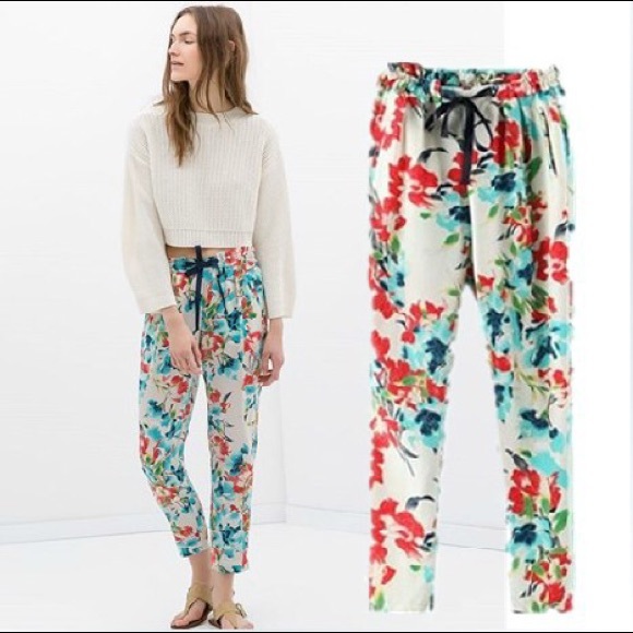 Zara print loose fit trousers - Picture 1 of 4