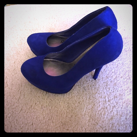 Royal blue high heels