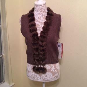 Lapis faux fur vest