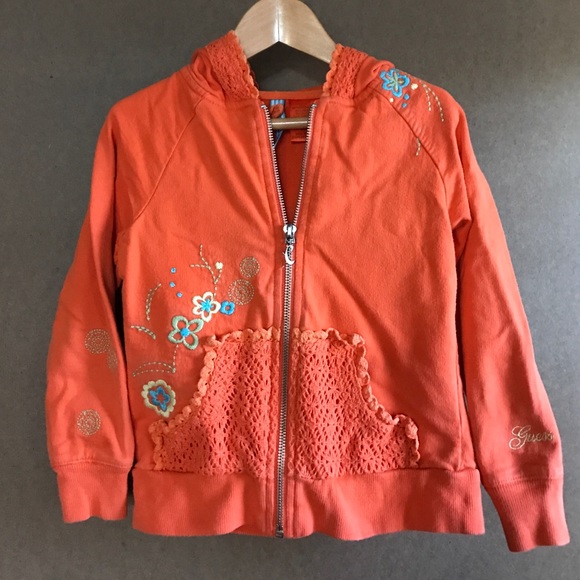Zip up hoodie with embroidered details