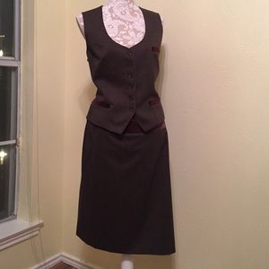 Antonio Melani brown vest and skirt