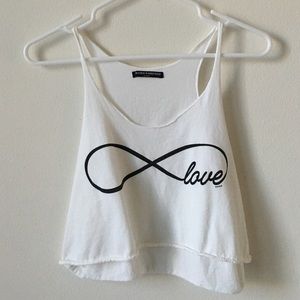 Crop tank top infinity love brandy melville