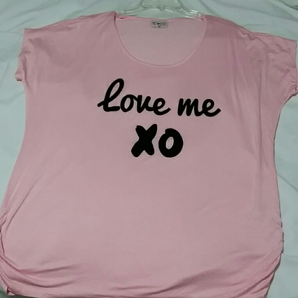 Pink love me XO tee shirt 2X nwot