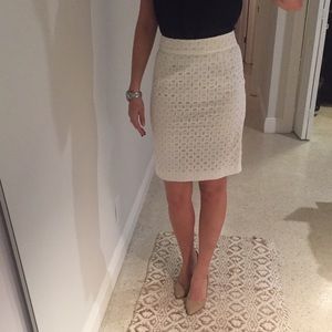 White eyelet detail skirt