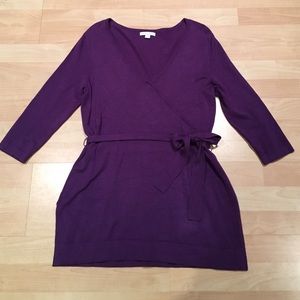 Purple New York & Co ballet tie sweater. Like new.