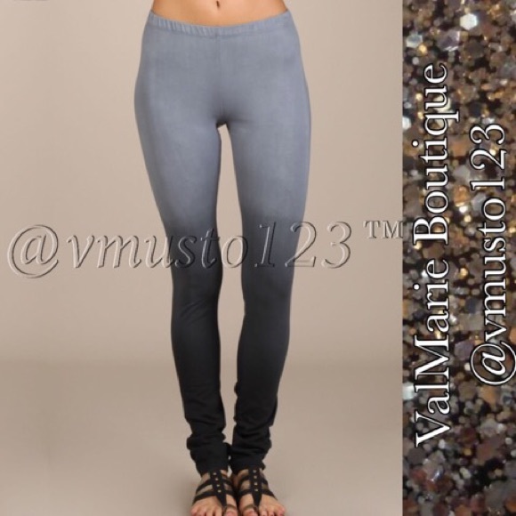 💟 OMBRÉ BLACK 💟 & GREY PREMIUM LEGGING - Picture 2 of 4