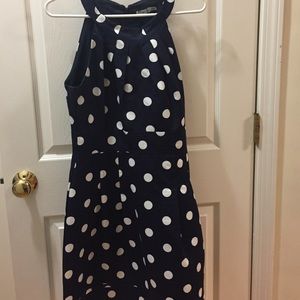 Eliza J blue polka dot dress