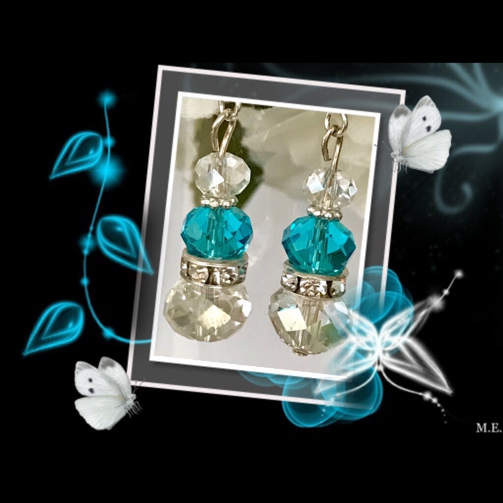 🌺🌴🌺 HANDMADE CRYSTAL EARRINGS 🌺🌴🌺 - Picture 1 of 2