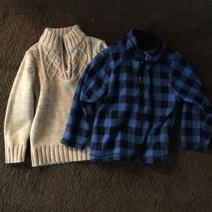 2 half zip sweaters