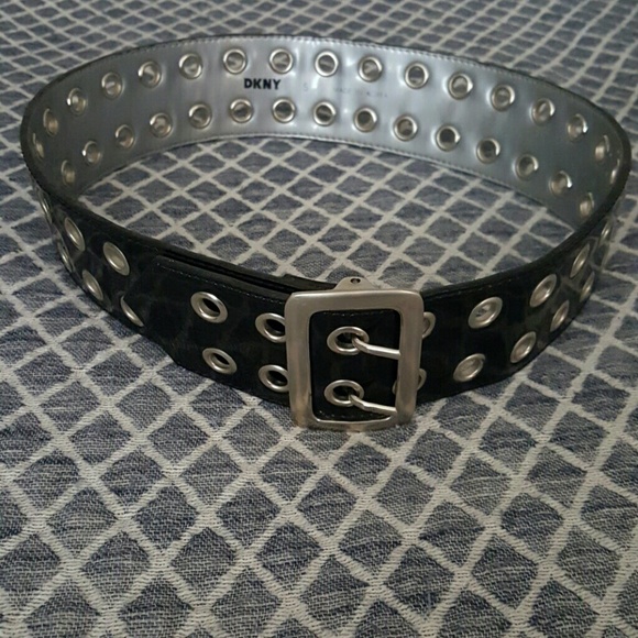DKNY Black rivet belt