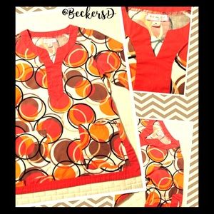Koi Scrub Top Sz M Orange Multi