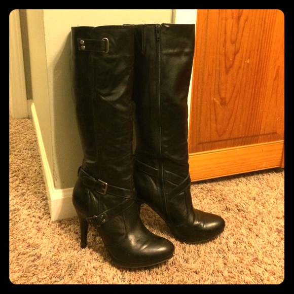 Black "Leather" Tall Boots 8M