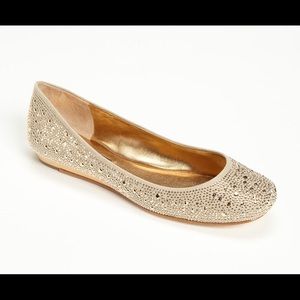 BCBGMAXAZRIA Gold Misha Flat - Size 8