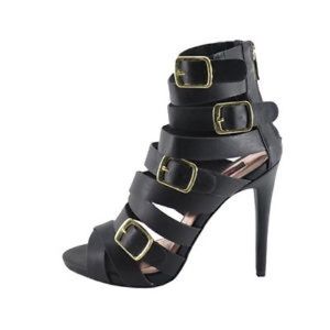 New black dollhouse strappy heels