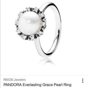 Authentic Pandora Everlasting Grace Pearl Ring