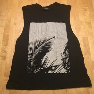 Bebe black graphic muscle shirt. Bebe black graphic muscle shirt.