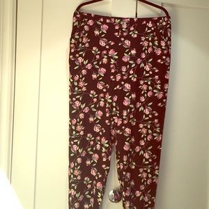 Lauren Conrad black floral pants