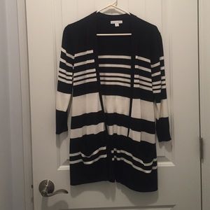 NY&C black and white long cardigan.