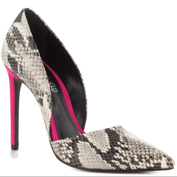 Aldo Shoes - Aldo snakeskin d'orsay pump with pink heel