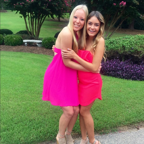 Hot pink tight dress