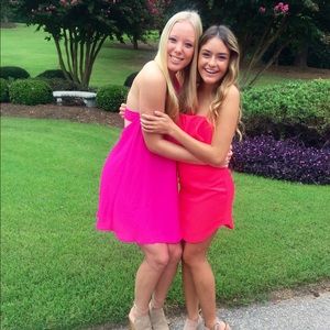 Hot pink tight dress