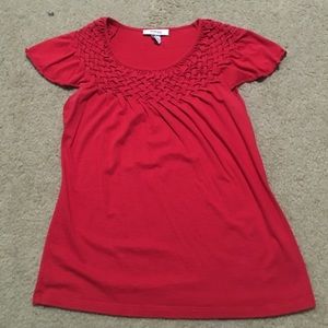 Red cap sleeve blouse